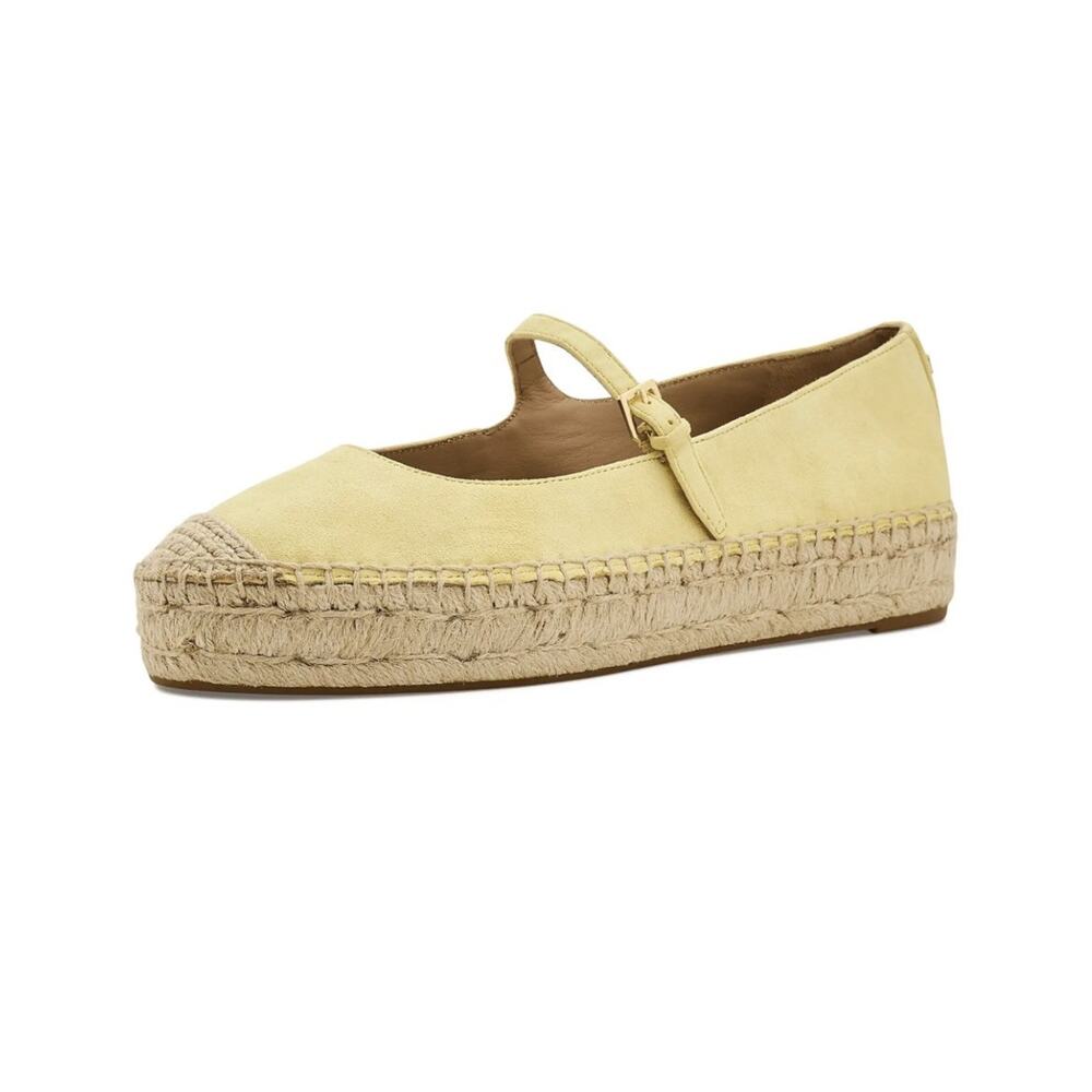 Lauren Ralph Lauren Luize Mary Jane Espadrille 9.5 Lemon Sorb Suede FACTRY SEALD